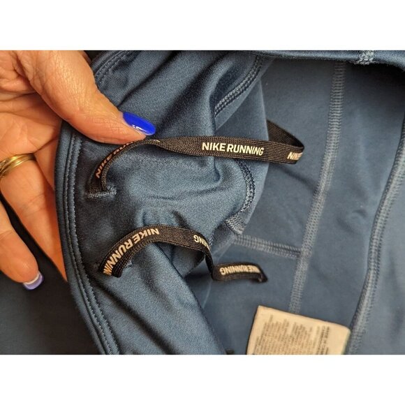 Nike Dri Fit Women Size Medium Blue Cropped Capri Leggings Nike Running - Picture 10 of 16